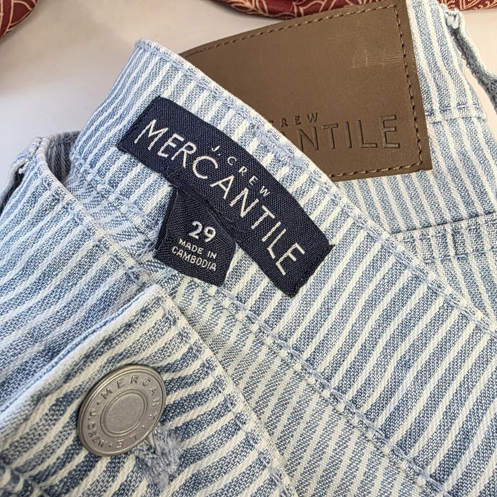 J. Crew Mercantile Striped Jeans Size 29 Blue White